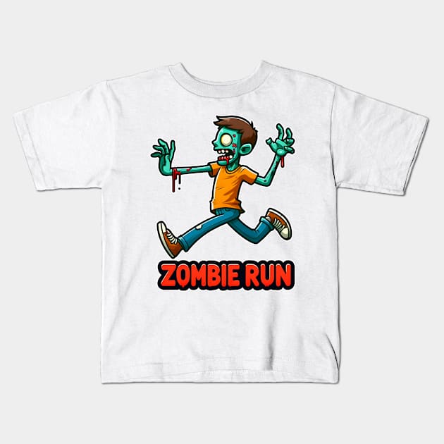 Zombie Run Kids T-Shirt by Rawlifegraphic